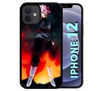 Coque Pour Iphone 12 - Dbz Black Goku Crimson Warrior The Flame Of Rebellion - Silicone - Noir
