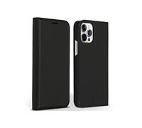 Accezz Accezz Étui de télephone Slim Folio en cuir de qualité supérieure iPhone 12 (Pro) Noir Noir