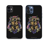 Coque pour iPhone 12 - iPhone 12 Pro - Motif floral Harry Potter - Motif floral - Protection de votre téléphone - En silicone souple - Produit sous licence officielle Harry Potter.
