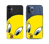 Coque pour iPhone 12 - iPhone 12 Pro officielle Looney Tunes Piolin Silhouette transparente pour protéger votre téléphone portable en silicone souple sous licence officielle Warner Bros.