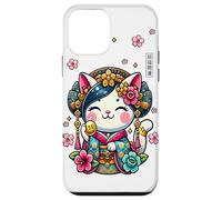 Coque pour iPhone 12 mini Chat porte-bonheur Geisha Japonais Fortune & Tradition Style Kawaii