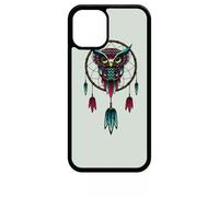 Coque Pour Iphone 12 Mini - Dreamcatcher Hibou Tribal - Noir