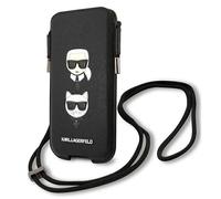Coque pour iPhone 12 Mini Karl Lagerfeld Saffiano Ikonik Noir
