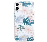 Crong Coque pour iPhone 12 Mini Motif Flower Case Ultra Élégant Blanc / Bleu