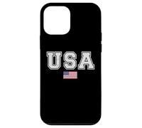 Coque pour iPhone 12 mini USA avec drapeau américain sous la police