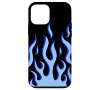 Coque pour iPhone 12 mini Y2K Téléphone esthétique psychédélique motif flamme bleue