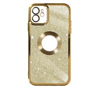 Coque pour iPhone 12 Paillette Amovible Silicone Gel Série Protecam Spark Dorée