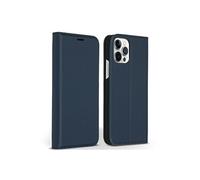 Accezz Étui de téléphone Slim Folio en cuir de qualité supérieure pour Apple iPhone 12 (Pro) - Bleu foncé