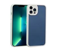 Coque pour iPhone 12 Pro Max Dos Transparent avec Contour Vert Menthe et Liseré Blanc, Protection des Bords et de l'Appareil Photo Contre Les Rayures et Les Petits Chocs