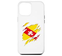 Coque pour iPhone 12 Pro Max Drapeau Lorraine Blason déchiré à effet 3D. France