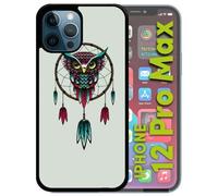 Coque Pour Iphone 12 Pro Max - Dreamcatcher Hibou Tribal - Noir