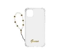 Coque pour iPhone 12 Pro Max Transparent avec Bijou à perles Bracelet Blanc