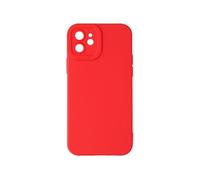 Avizar Coque pour iPhone 12 Silicone Mat Protection Caméra Rouge
