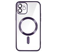 Coque pour iPhone 12 Silicone Protection Caméra Contour Chromé Violet