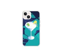 Bigben Connected - Coque COVSUM7IP14 - Résine Cocktail bleu effet miroir - iPhone 13/14