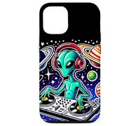 Coque pour iPhone 13 Alien DJ Funny Cosmic Space Rave EDM Music Festival