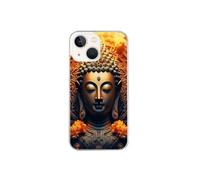 Coque pour iphone 13 avec motif bouddha et fleur