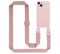 Tour de cou chaîne pour Apple iPhone 13 en LIQUID PINK Housse de protection en silicone avec cordelette réglable