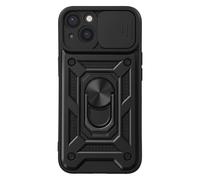 Coque pour iPhone 13, Cache Objectif Coulissant et Anneau Support Magnétique
