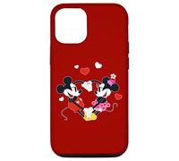 Coque pour iPhone 13 Disney Mickey et Minnie Cœurs Saint Valentin Rouge