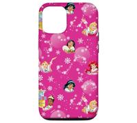 Coque pour iPhone 13 Disney Princess Sparkle Squad Winter Holiday Christmas Pink