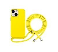 Coque pour iPhone 13 en TPU Premium Color Lace avec Cordon Tour de Cou Jaune