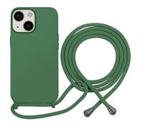 Coque pour iPhone 13 en TPU Premium Color Lace avec Cordon Tour de Cou Kaki