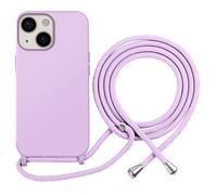 Coque pour iPhone 13 en TPU Premium Color Lace avec Cordon Tour de Cou Lilas