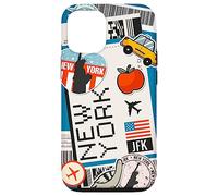 Coque pour iPhone 13 Étiquette de billet d'avion destination JFK New York