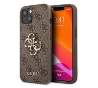 Guess Coque 4G Metal Logo Backcover pour Apple iPhone 13 - Marron