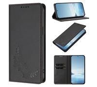 Coque pour iPhone 13 / iPhone 14, Étui à Rabat en Cuir Portefeuille RFID Bloquant, Magnétique avec Fentes pour Cartes et Fonction Support, Housse de Protection, Black