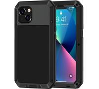 Coque pour iPhone 13, [M¿¿tal et Rigide] [Antichoc] Militaire avec du Verre tremp¿¿ Integrale Indestructible Chantier Antipoussi¿¿re Etui [Compatible Charge sans Fil] - Noir