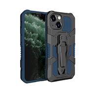 Coque pour iPhone 13 Mini, Housse de Antichoc en TPU, Clip Arrière en Métal Adapté + Support, Protection Complète Étui pour Coque iPhone 13 Mini-Bleu