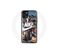 Coque pour Iphone 13 Mini Nike Logo Blanc Roue Moto