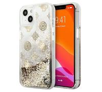 Guess GUHCP13SLGPEGO Coque de Protection pour iPhone 13 Mini 5,4" Motif Peony Liquid Glitter Doré