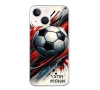Coque Pour Iphone 13 Motif Ballon Foot Avec Prenom