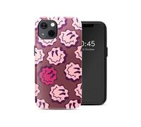 Selencia Coque arrière Vivid avec MagSafe pour iPhone 13 - Wavy Smiley Pink