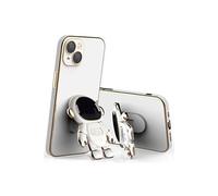 Coque pour iPhone 13 Pro avec Protection Objectif FONGWAN avec Support d'Astronaute - Blanc