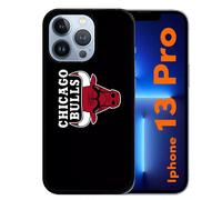 Coque Pour Iphone 13 Pro - Chicago Bulls Nba - Silicone - Noir