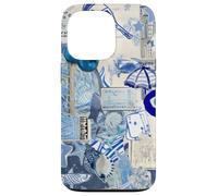 Coque pour iPhone 13 Pro Collage d’été Bleu Méditerranée Vacances Scrapbook