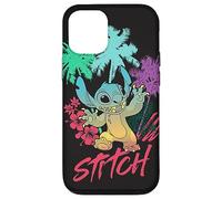 Coque pour iPhone 13 Pro Disney Stitch Beach Vibes Hawai'i Hibiscus Fleurs et palmiers