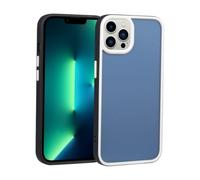 Coque pour iPhone 13 Pro Dos Transparent avec Contour Noir et Liseré Blanc, Protection des Bords et de l'Appareil Photo Contre Les Rayures et Les Petits Chocs
