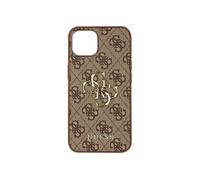 Guess Coque iPhone 13 Pro Max Bi-matière Motif 4G Logo métal Marron