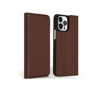 Accezz étui mince en cuir de qualité supérieure pour iPhone 13 Pro Max - Marron