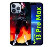 Coque Pour Iphone 13 Pro Max - Dbz Black Goku Crimson Warrior The Flame Of Rebellion - Silicone - Noir