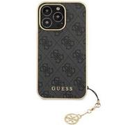 Coque pour iPhone 13 Pro Max Édition 4G Charm avec Pendentif Guess Gris foncé Gris foncé G