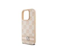 Coque pour iPhone 13 Pro Max Elégante avec Motifs à Carreaux et à Rayures Rose