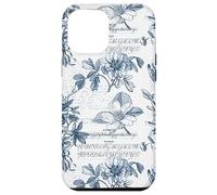 Coque pour iPhone 13 Pro Max Toile de Jouy Bleu Country French Floral