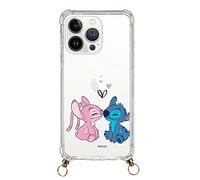 Coque pour iPhone 13 Pro officielle Lilo & Stitch Beso Transparente avec pendentif pour protéger votre mobile. Choisissez le type de coque qui vous plaît le plus avec licence officielle Disney