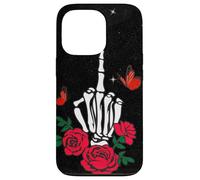 Coque pour iPhone 13 Pro Skull Middle Finger Phone Case,Skeleton Middle Finger Phone
